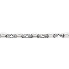 Fresh Water Pearl and Diamond 18 Carat White Gold Choker Necklace