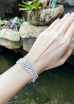 Süßwasserperlen- und Diamantarmband in 18K Weißgoldfassung