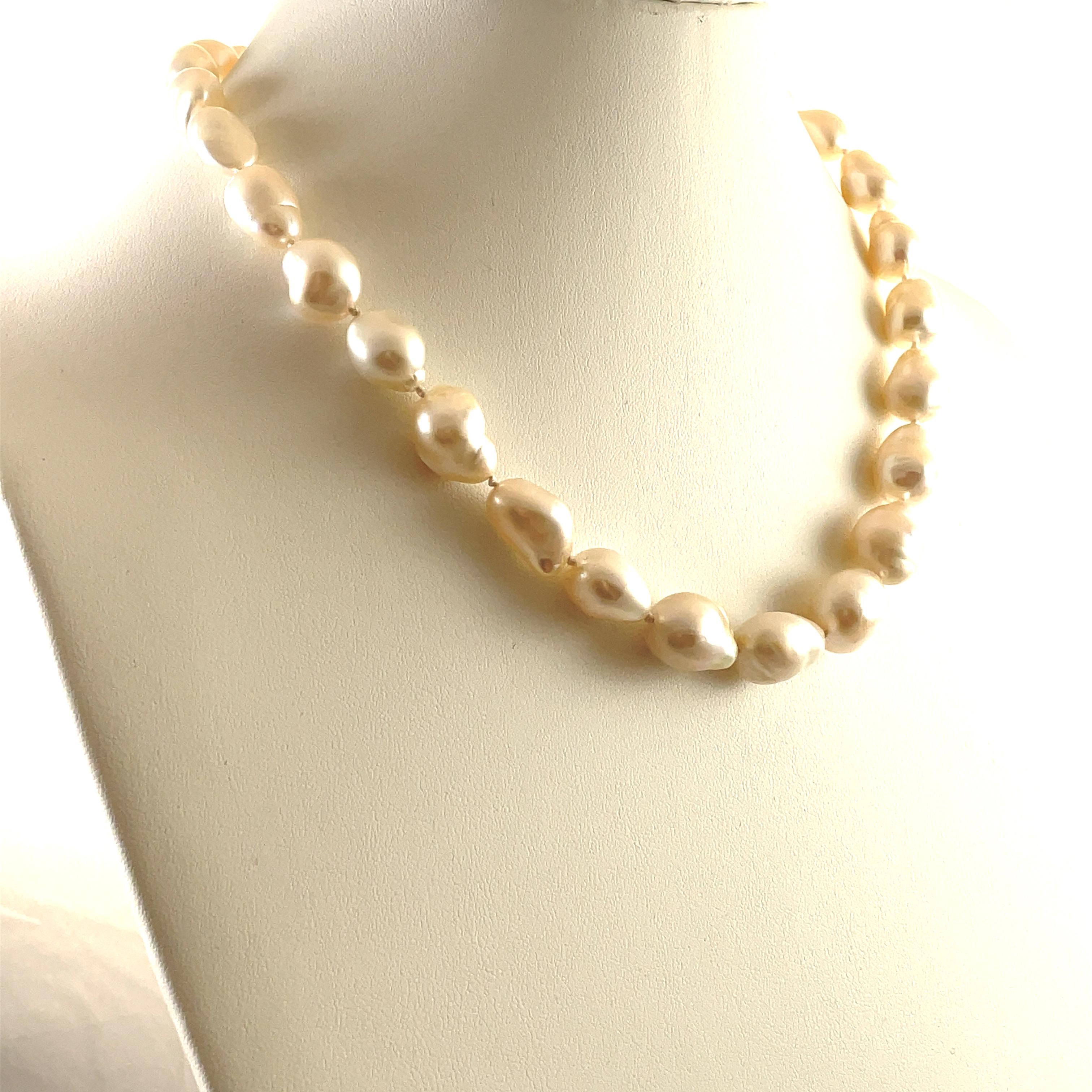 Art Deco Fresh Water Pearl Strand Necklace For Sale