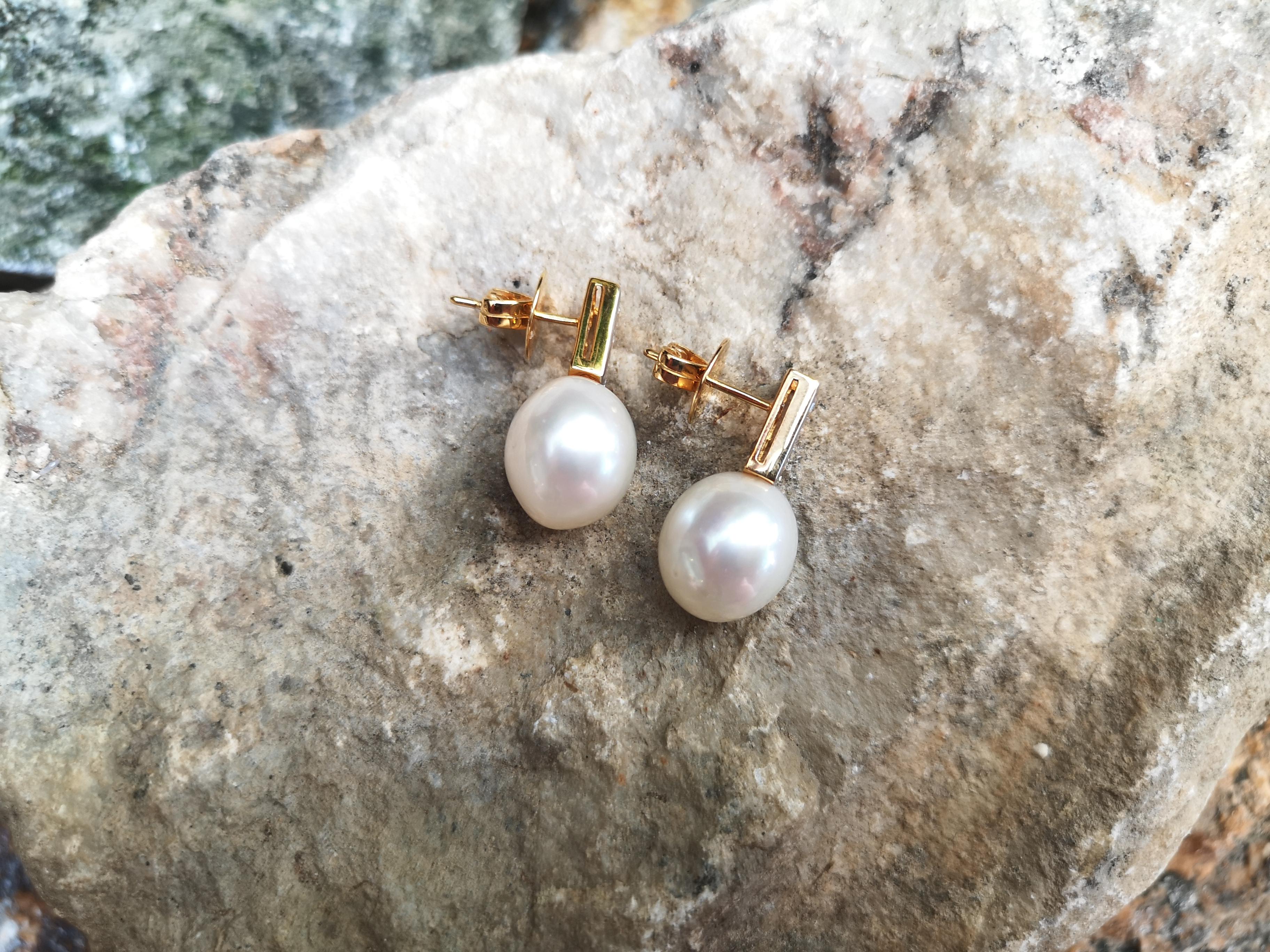 pearl and white sapphire earrings
