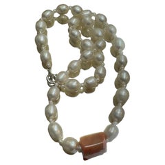 Fresh Water Pearl and Coral Necklace