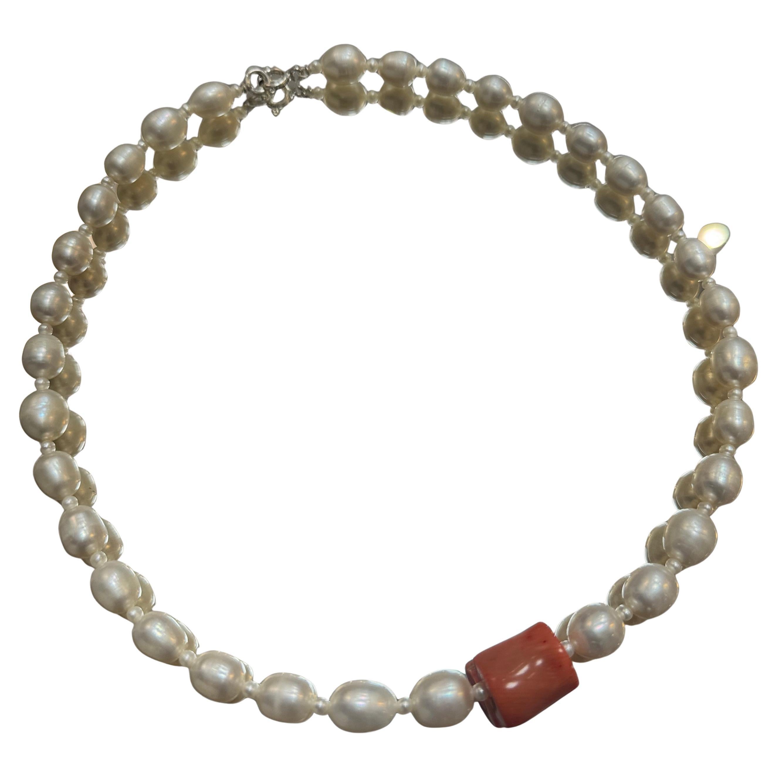 Süßwasserperlen Korallenkette im Zustand „Neu“ im Angebot in Lake Worth, FL