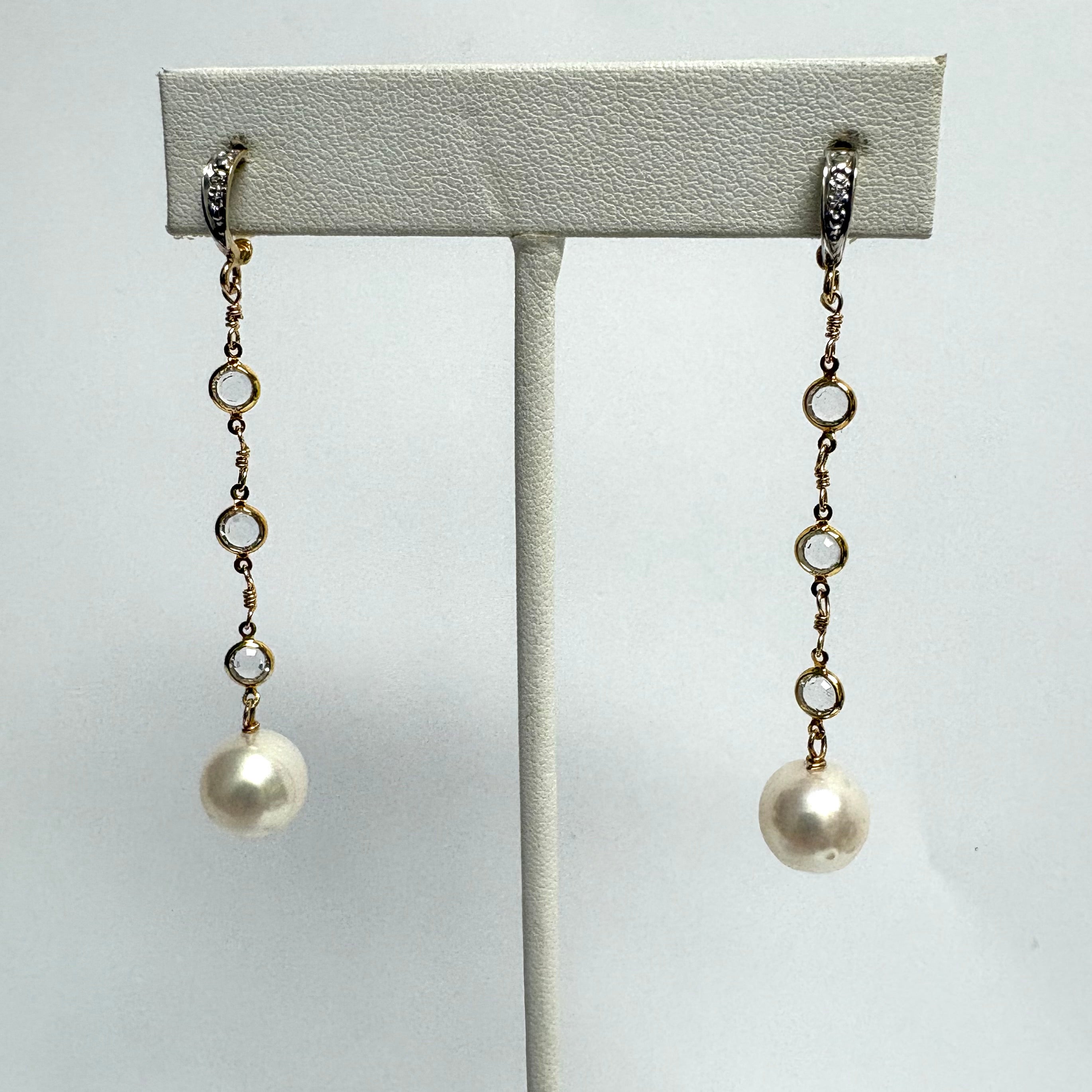 Artigiano Orecchini Paradizia con perle d'acqua dolce e Swarovski e diamanti in vendita