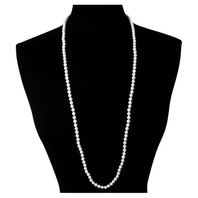 Opera Length Pearl Necklace For Sale at 1stDibs | opera length necklace