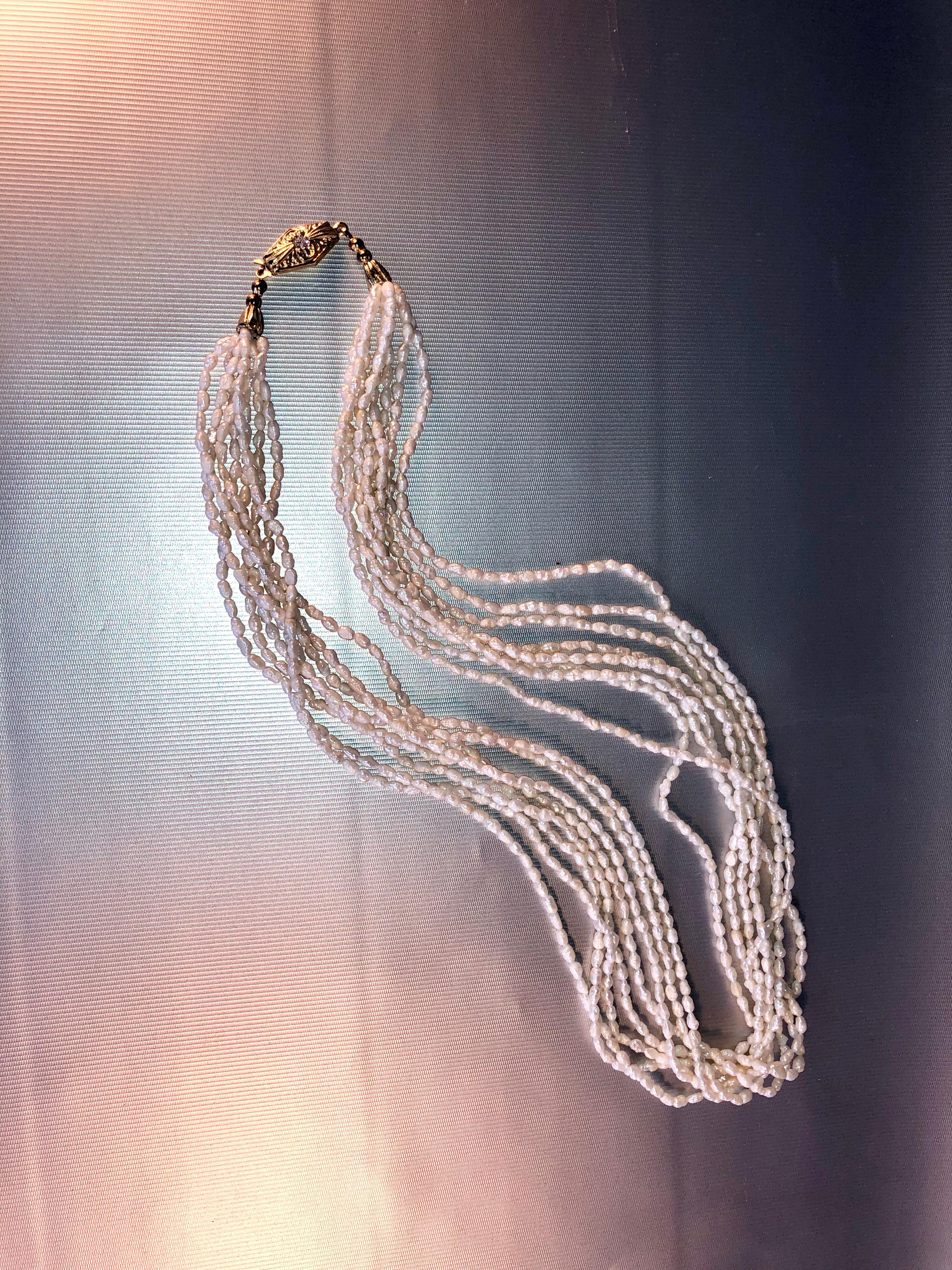 Other Fresh Water White Pearls 8 Stand Multi Necklace