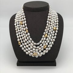 Freshwater Baroque Pearl Bakelite Security Clasp Yellow Gold 18 Karat