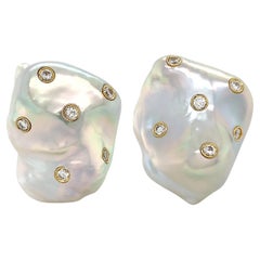 Baroque Pearl Diamond Earrings