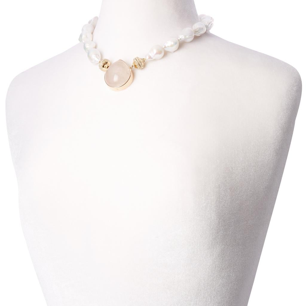 Women's Freshwater White Baroque Pearl Necklace For Sale