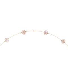 Freshwater Baroque Pearl Yellow Gold by the Yard Necklace