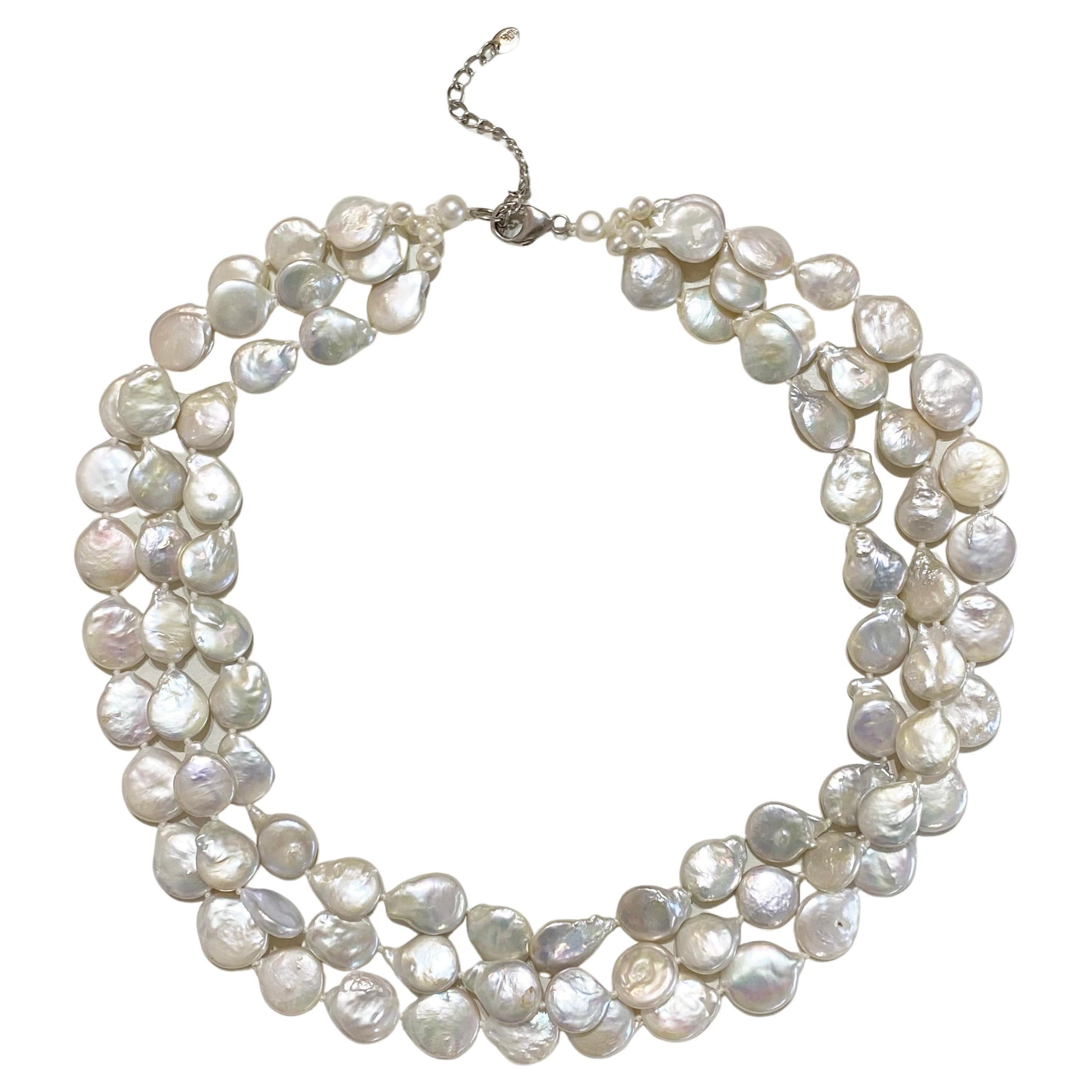 multi strand pearl necklace with pendant