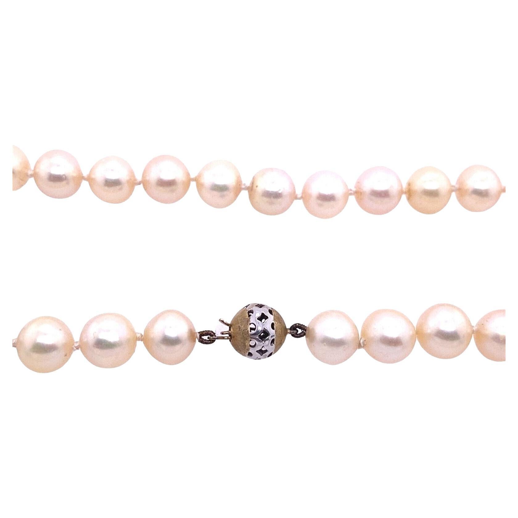 Freshwater Cultural Pearl Necklace Pearls with 14ct Yellow & Gold Clasp