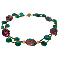 Freshwater Cultured Pearl Abalone Necklace