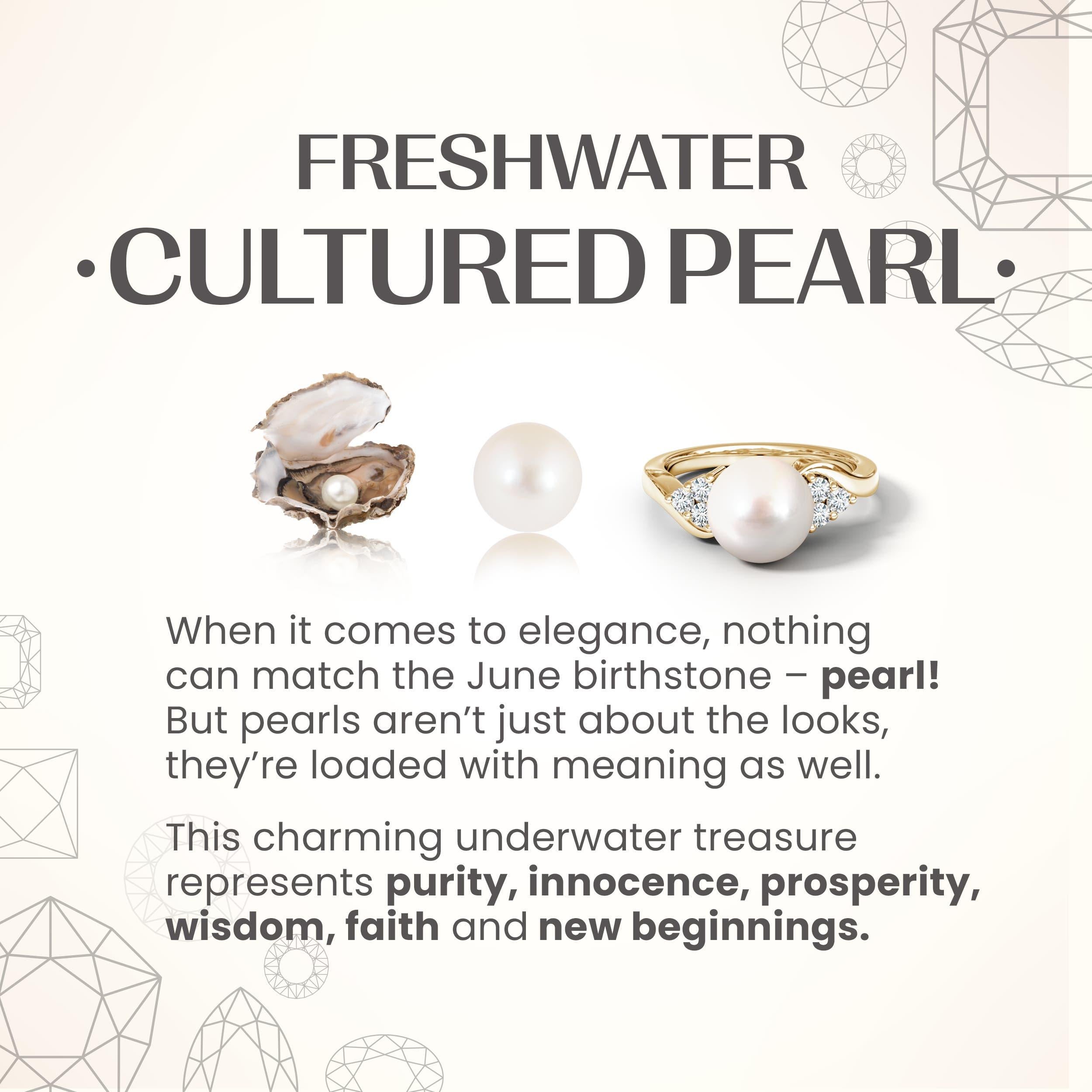 Taille cabochon Boucles d'oreilles en or rose 14 carats avec perles de culture d'eau douce et diamants en vente
