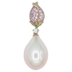 Freshwater Cultured Pearl Orchid Shape Pendant