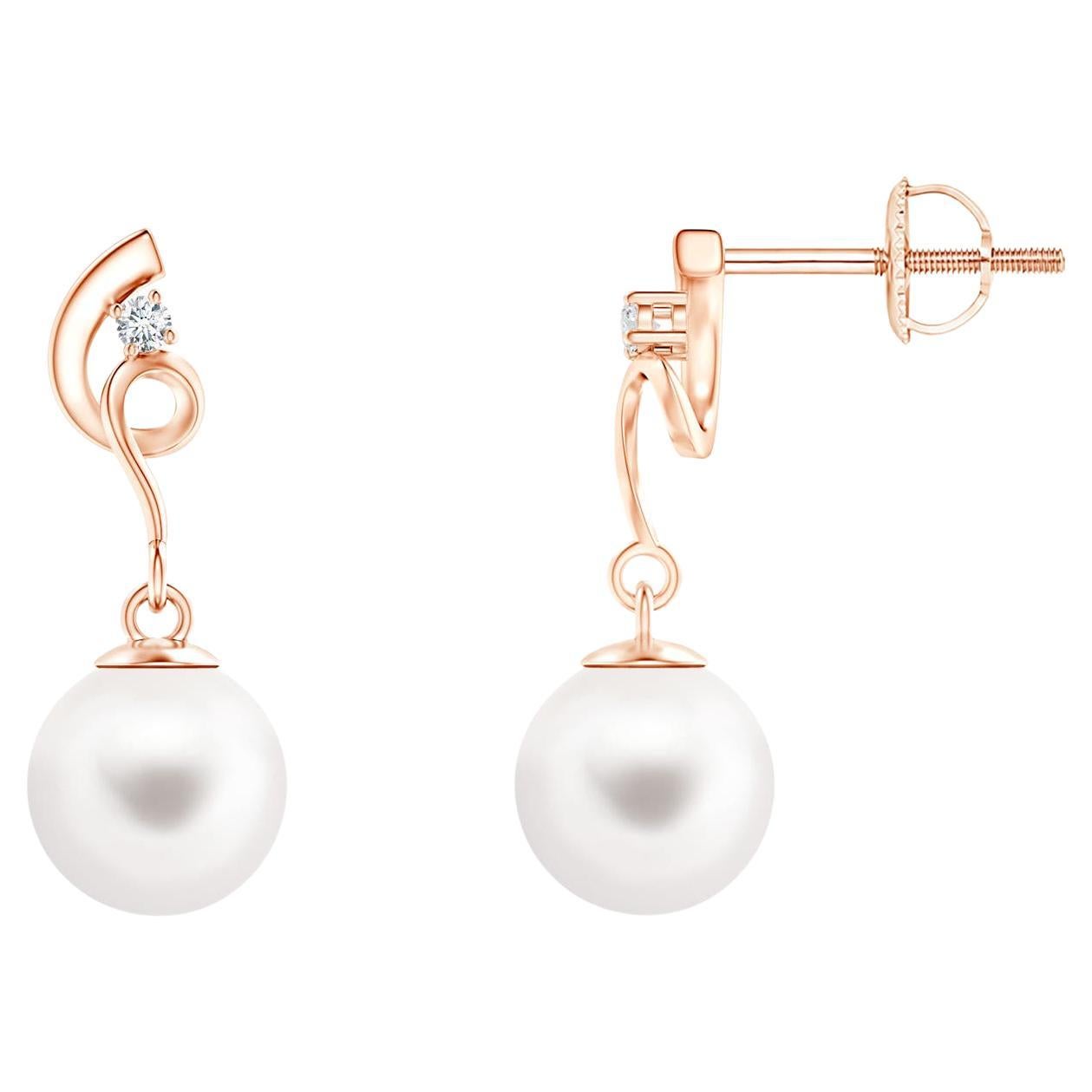 Twist Pearl Drop Earrings - Gold/Pearl