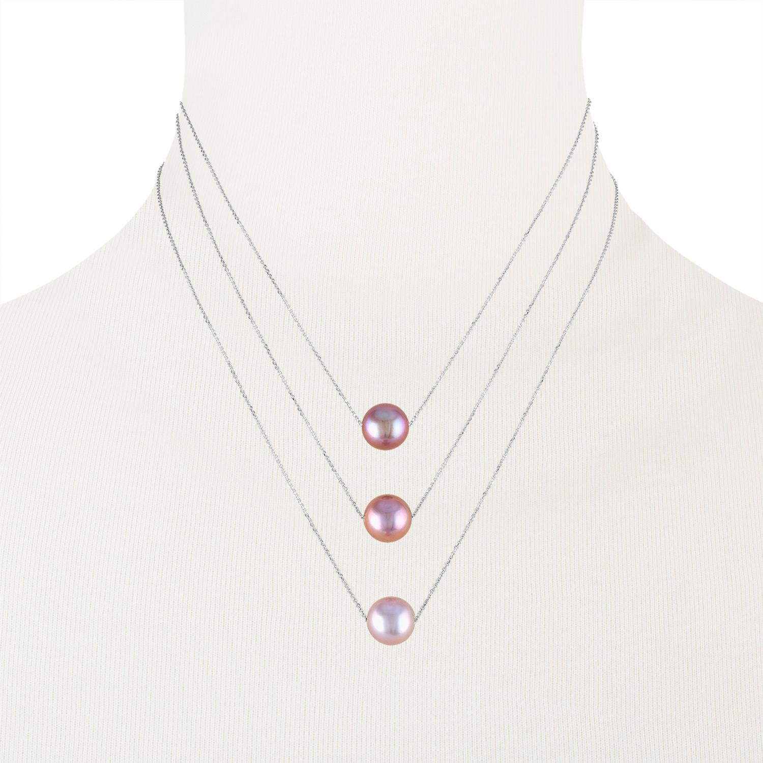 freshwater pink pearl necklace