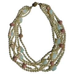 Freshwater Oval Multi Strand Pearl Necklace