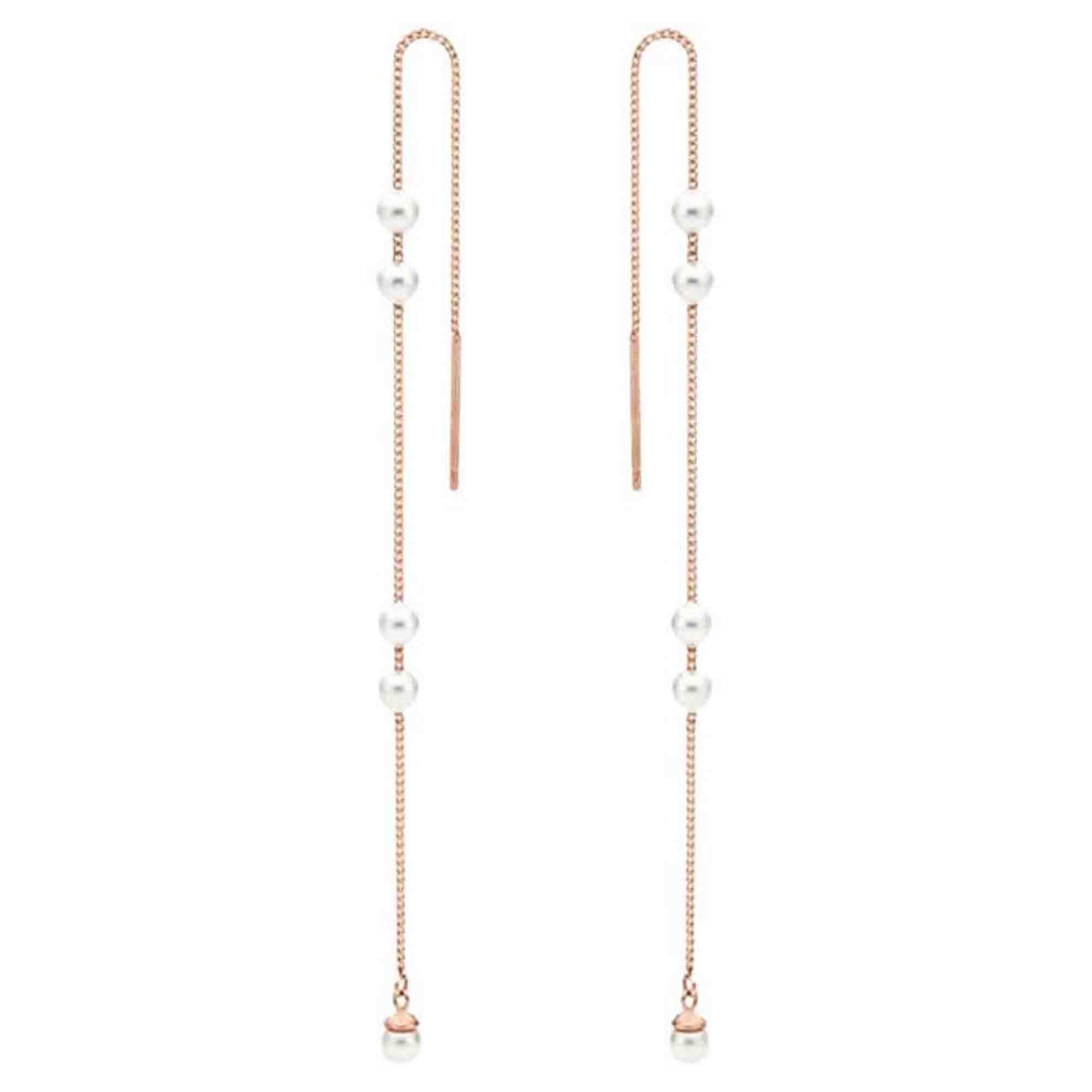 Boucles d'oreilles en or rose 14 carats avec perles d'eau douce