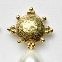 Fresh Water Pearl 18 Carat Yellow Gold Earrings