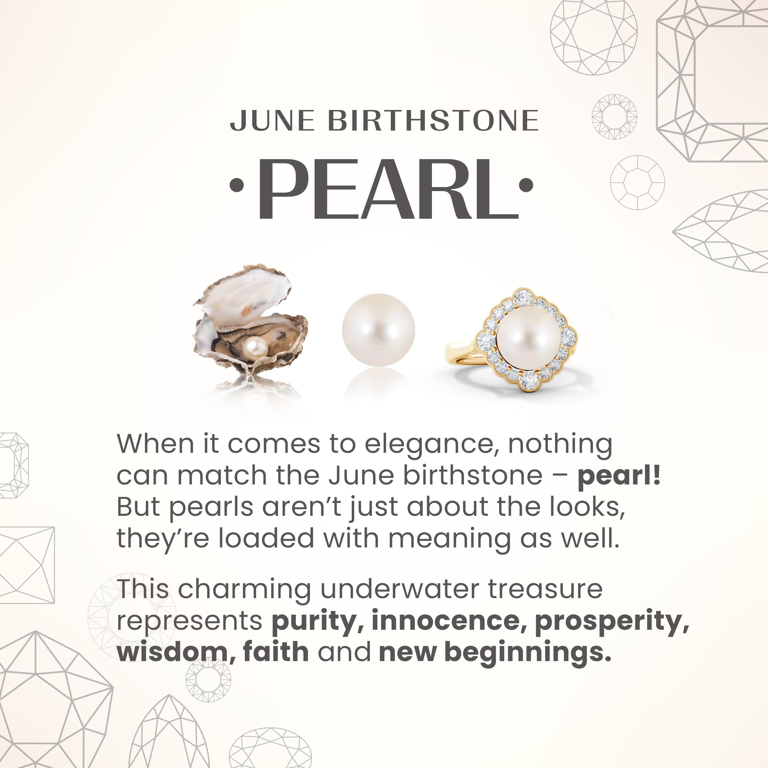 Freshwater Pearl 8MM with Diamond Wave Stud Earrings in 14K White Gold For Women In New Condition For Sale In Los Angeles, CA