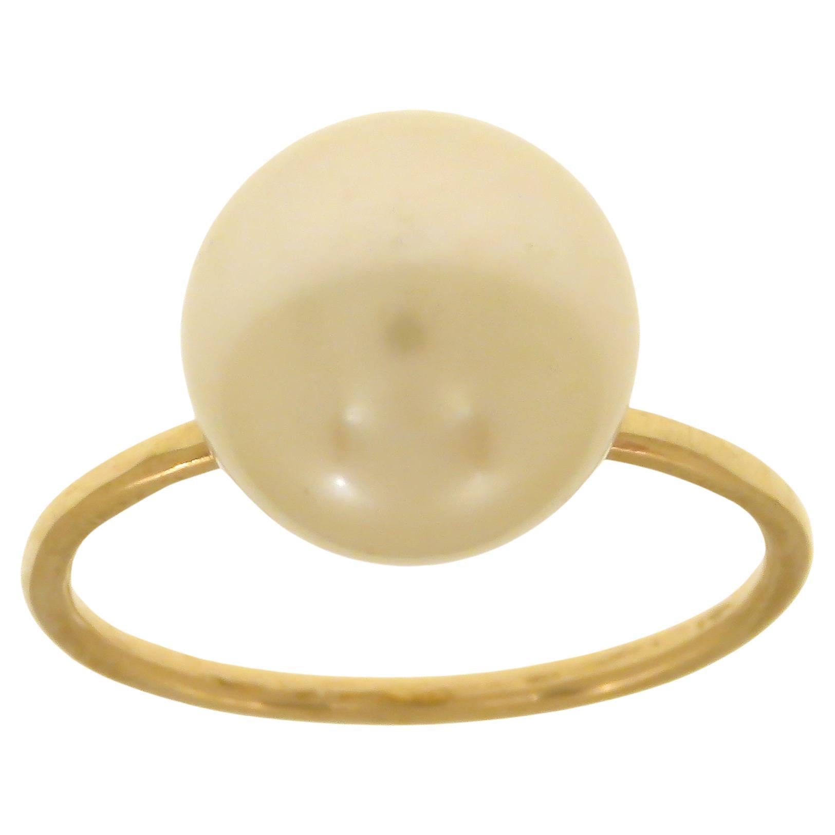 Freshwater Pearl 9 Karat Rose Gold Ring Handcrafted in Italy