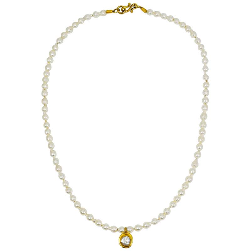 Laura Gibson 22 Karat Yellow Gold Triple-Strand Beaded Necklace For ...