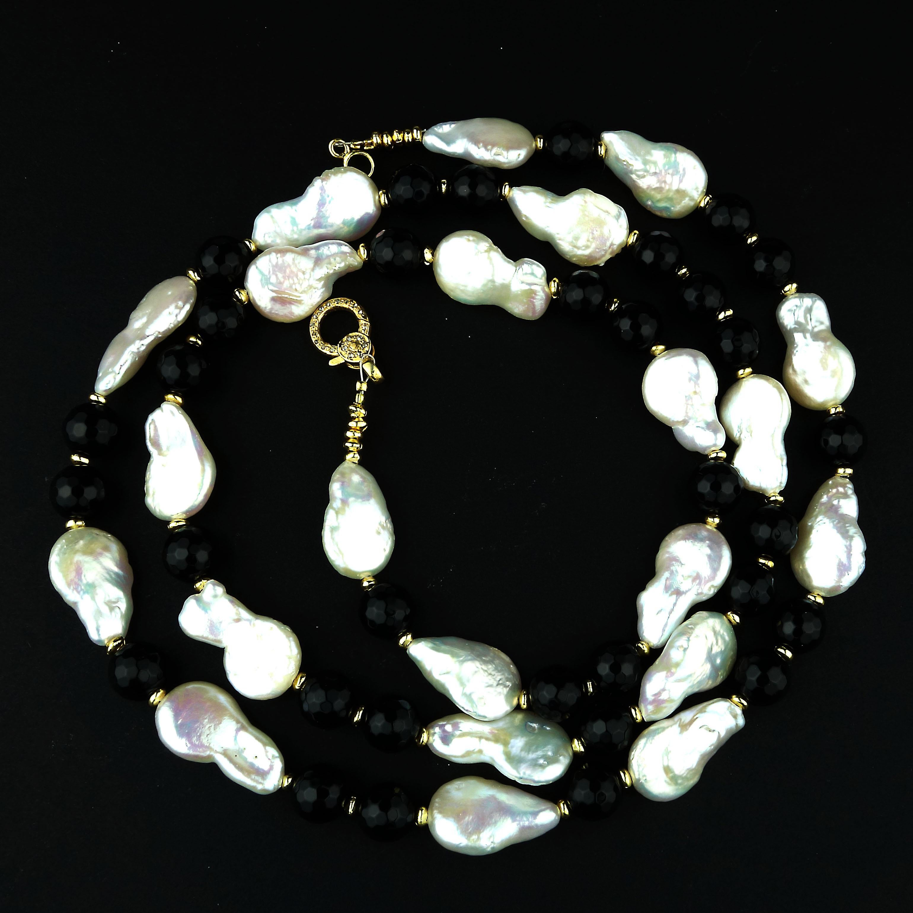 black onyx and pearl necklace