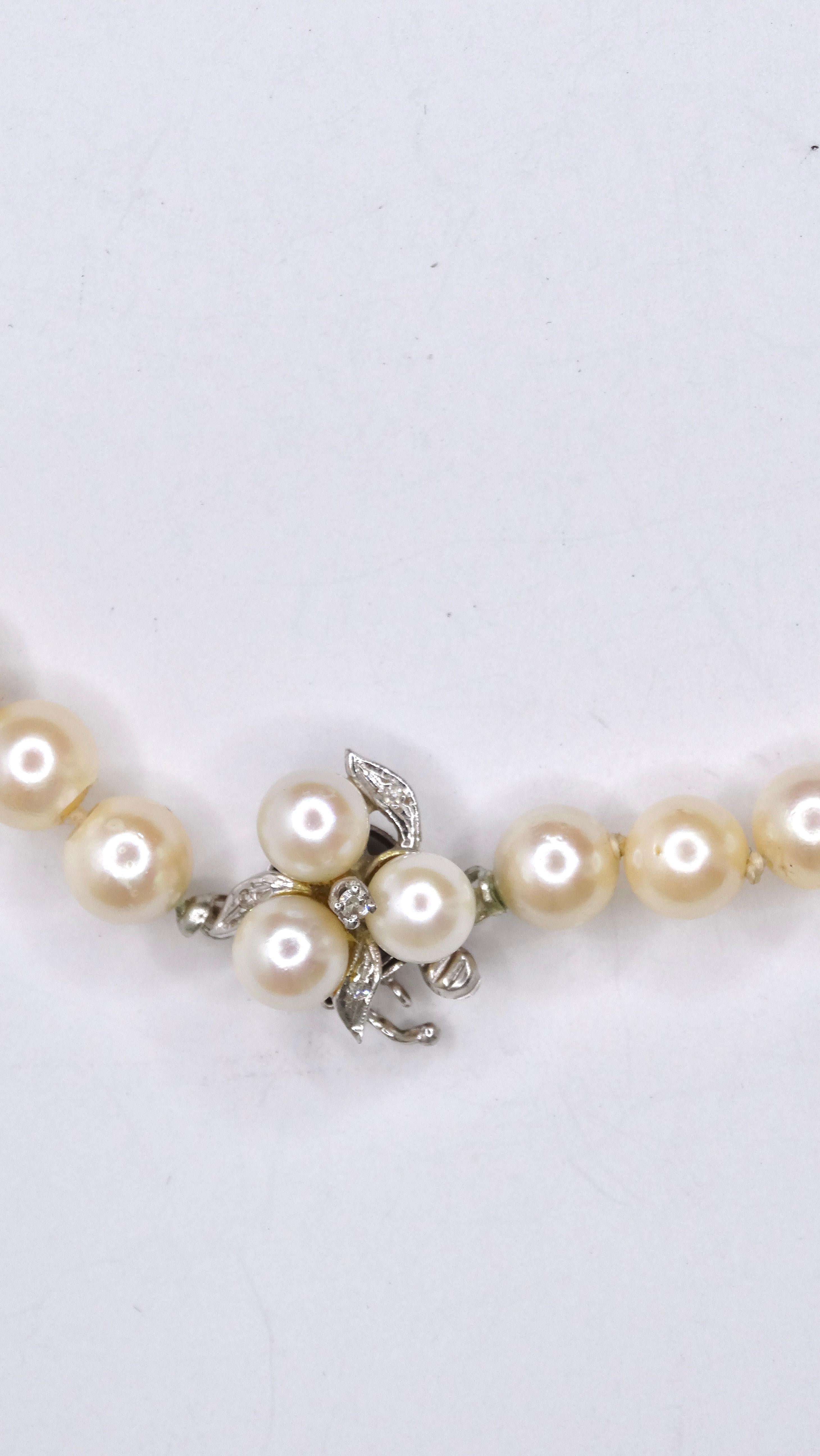 Women's or Men's Freshwater Pearl and Diamond Necklace For Sale