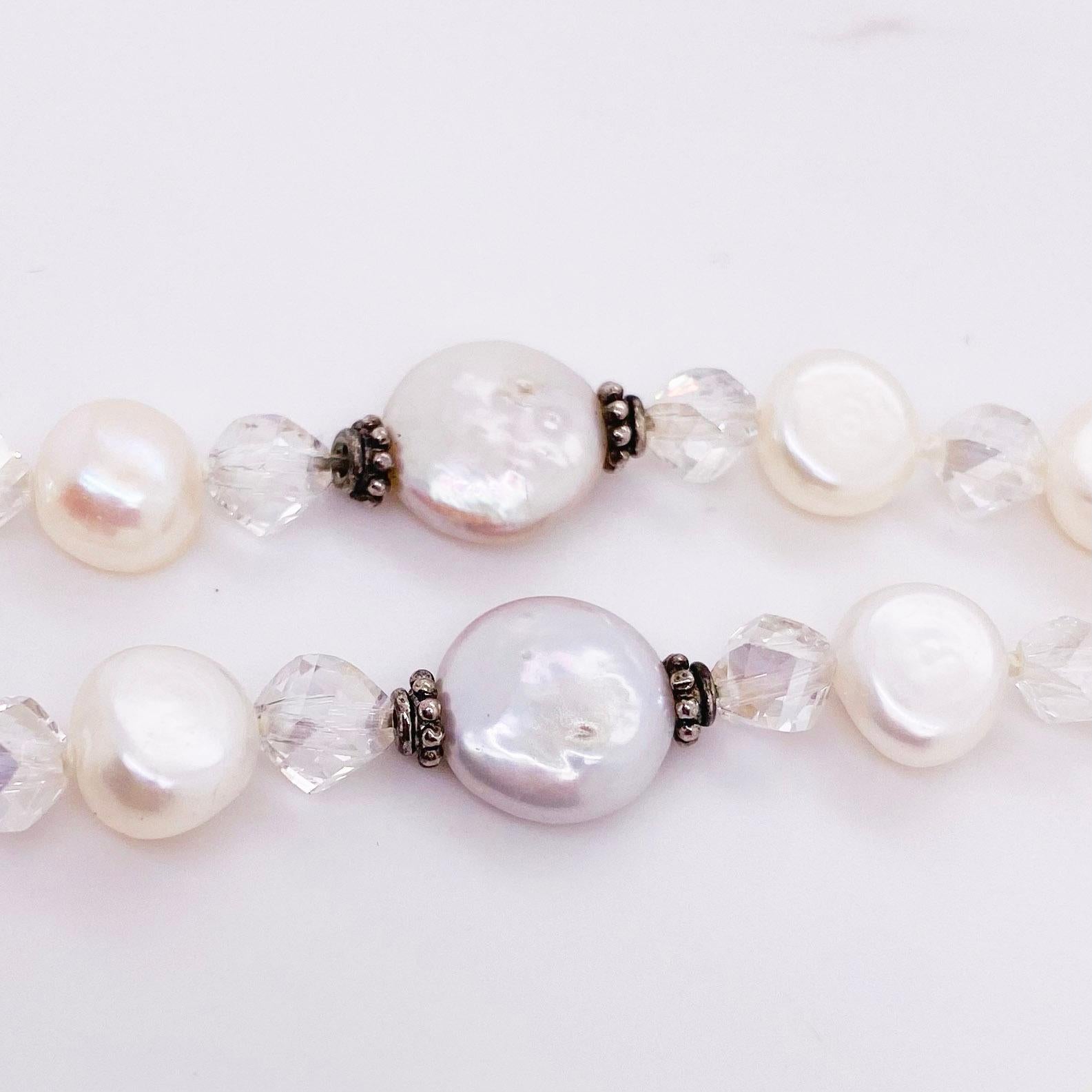 Perlenkette mit großem Anhänger, Süßwasserperlen und Perlmuttperlen 1