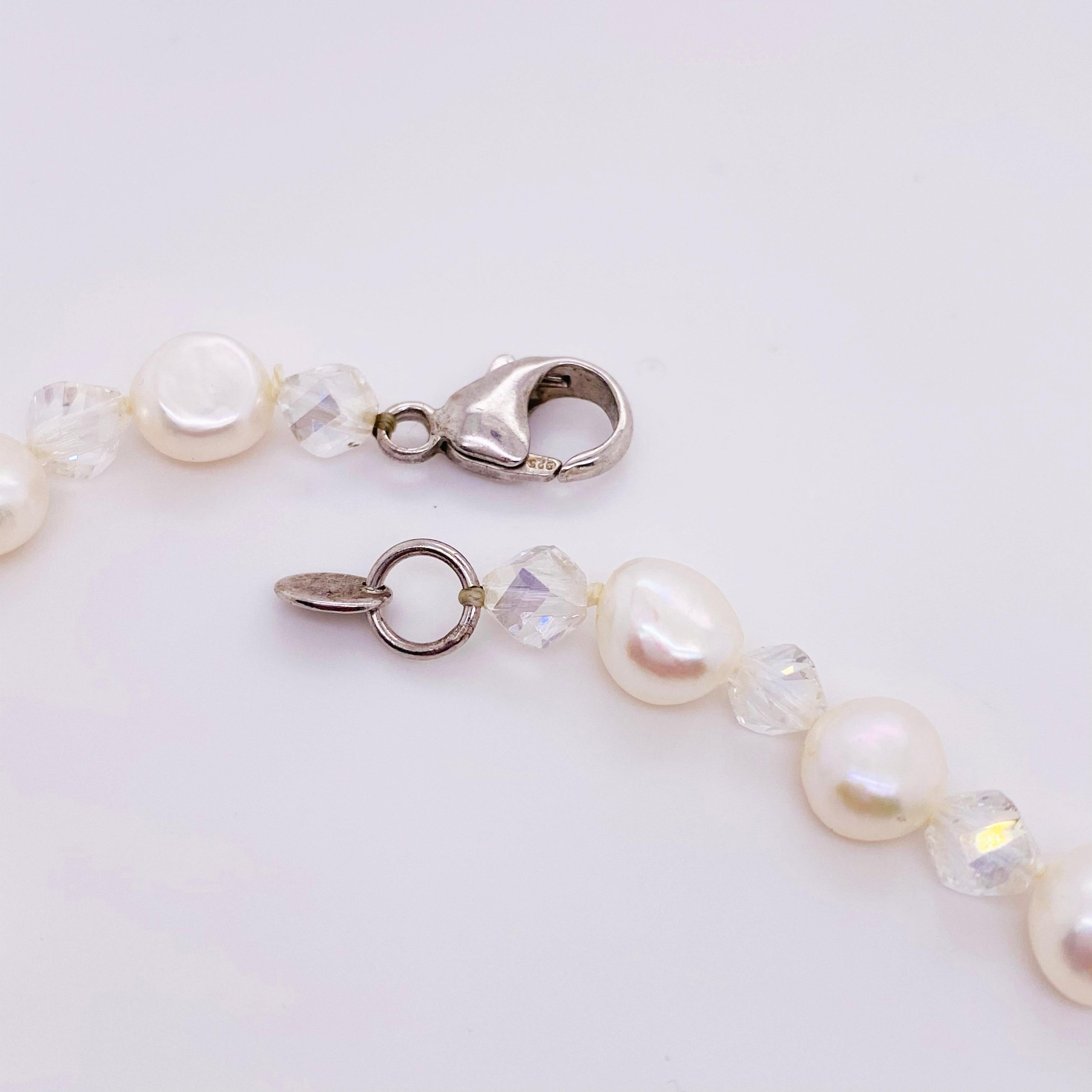Perlenkette mit großem Anhänger, Süßwasserperlen und Perlmuttperlen 2