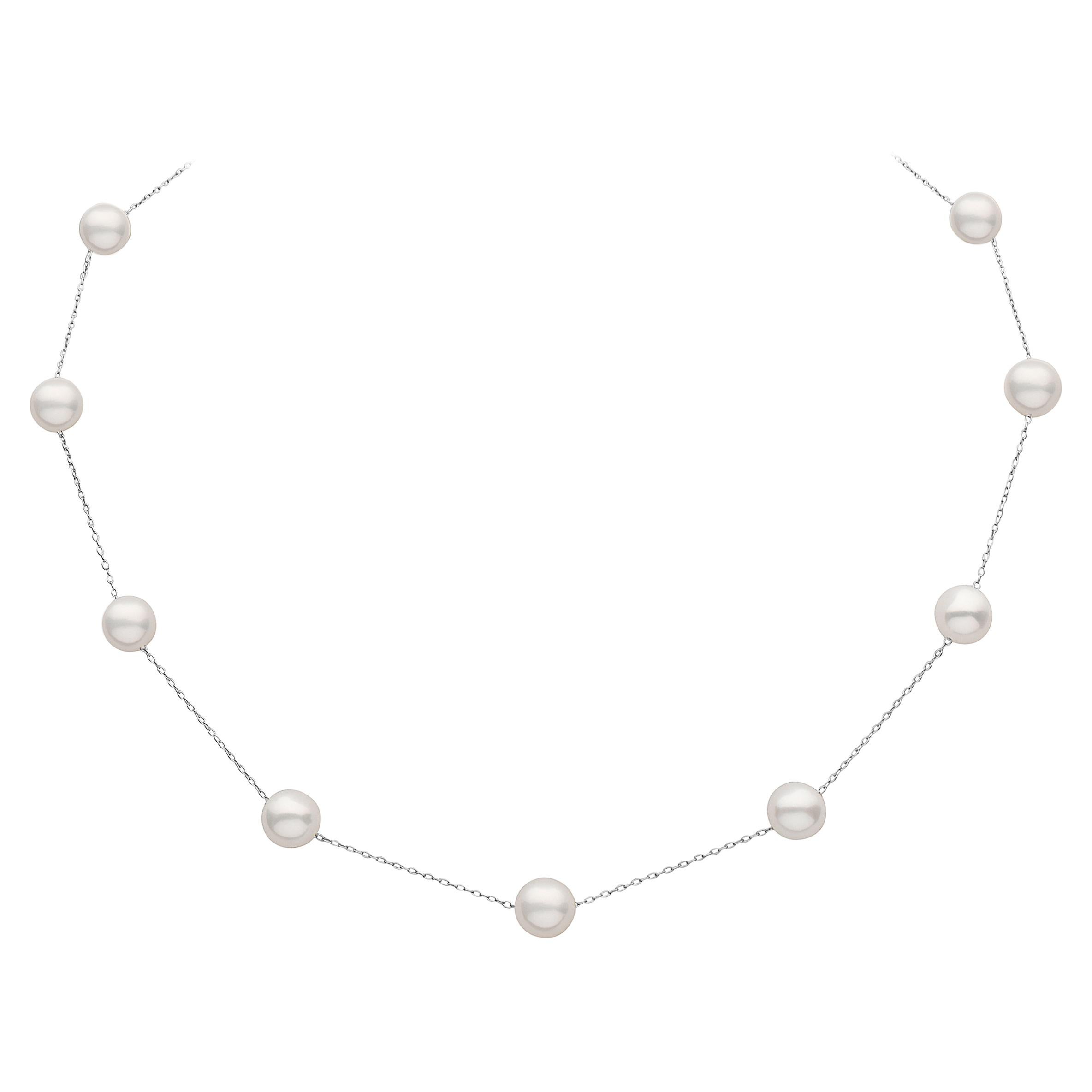 Collar de 11 perlas de agua dulce y plata de ley 8-8,5 mm en venta