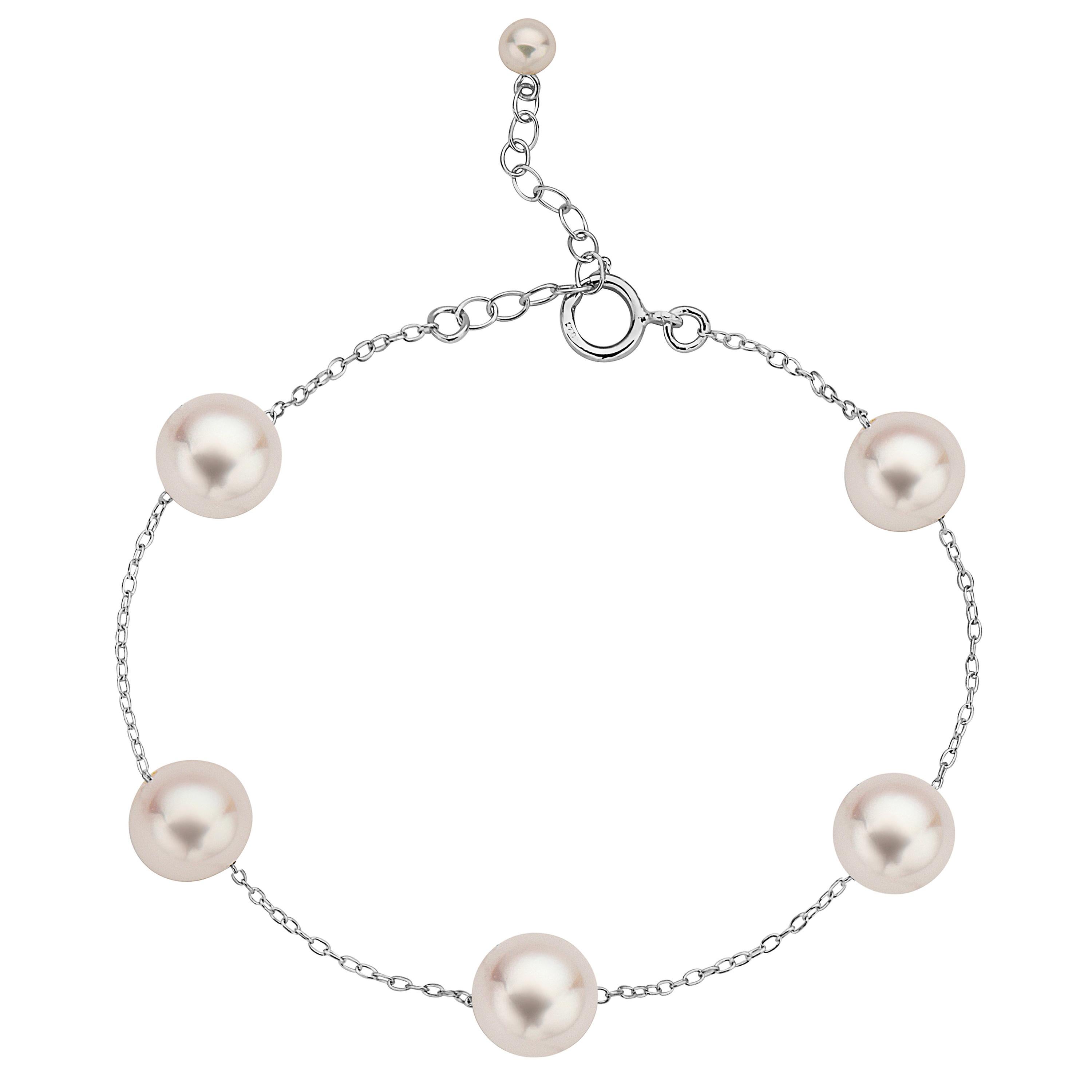 Bracciale con 5 perle d
acqua dolce e argento 925, 7-7,5 mm in vendita