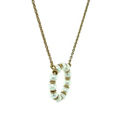 Freshwater Pearl and Yellow Gold "Circle" Necklace