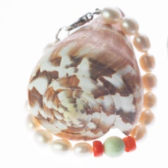 Freshwater Pearl Bamboo Coral Serpentine Modern Beaded Handmade Chic Bracelet