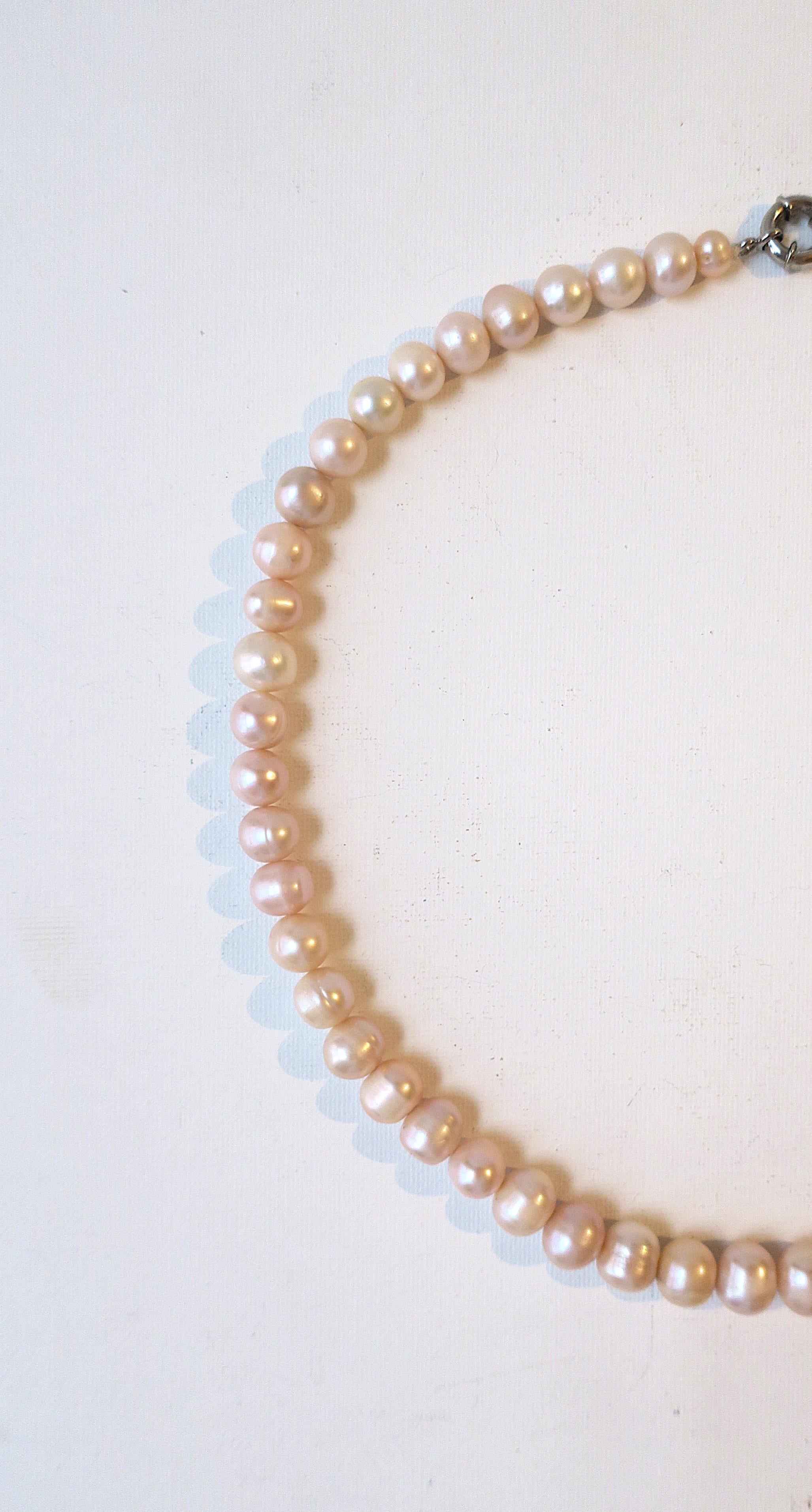 Freshwater Pearl Bead Necklace For Sale 3