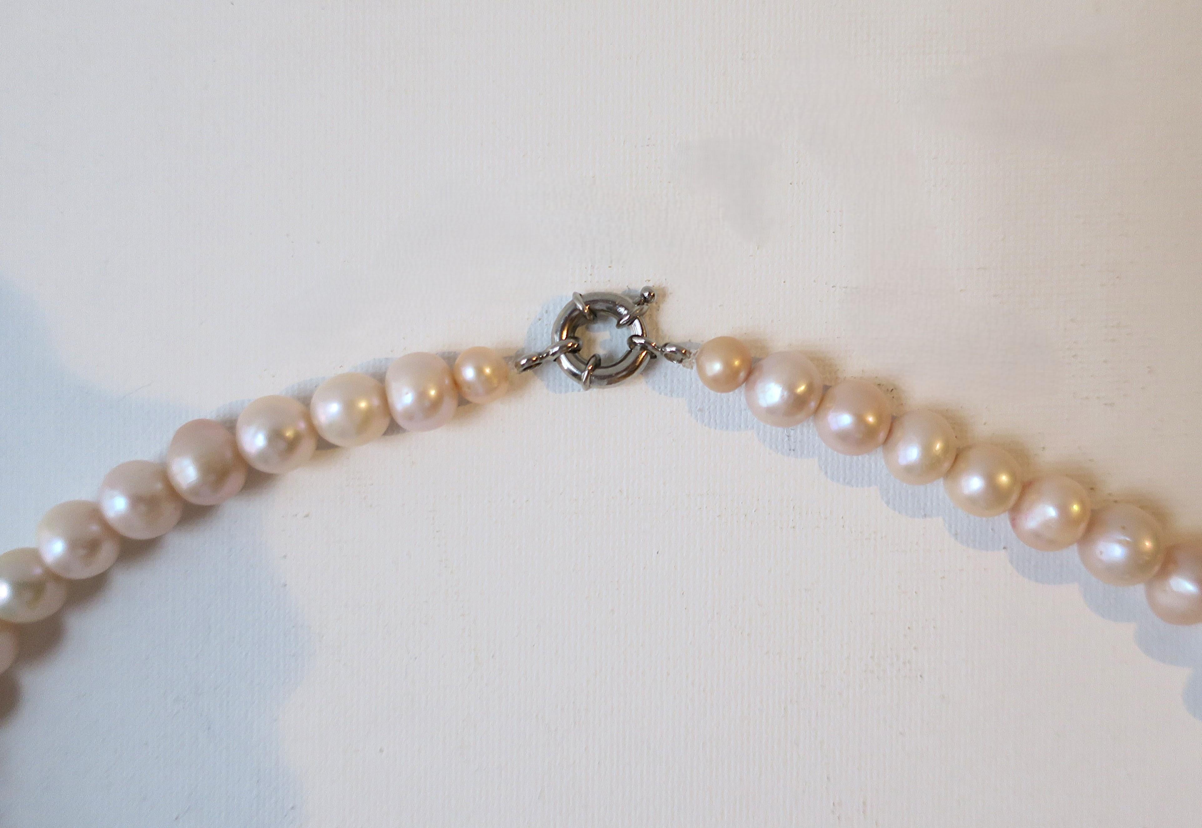 Freshwater Pearl Bead Necklace For Sale 5
