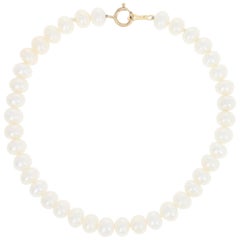 Freshwater Pearl Bracelet, 10 Karat Yellow Gold Spring Ring Clasp