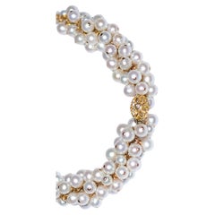 Freshwater Pearl Bracelet with 14K Solid Yellow Clasp with Diamond Accent