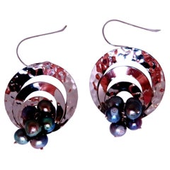 Boucles d'oreilles pendantes « Cosmic Mod Kinetic Orbital » en perles d'eau douce, or 14 carats, 12591*