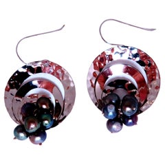 Pendientes colgantes de perla de agua dulce Cosmic Mod Kinetic Orbital Oro de 14 kt 12591