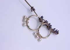 Freshwater pearl hoop earrings 14KT gold
