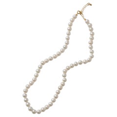 Collier de perles d'eau douce, or jaune 18 carats, 7,7,5 mm