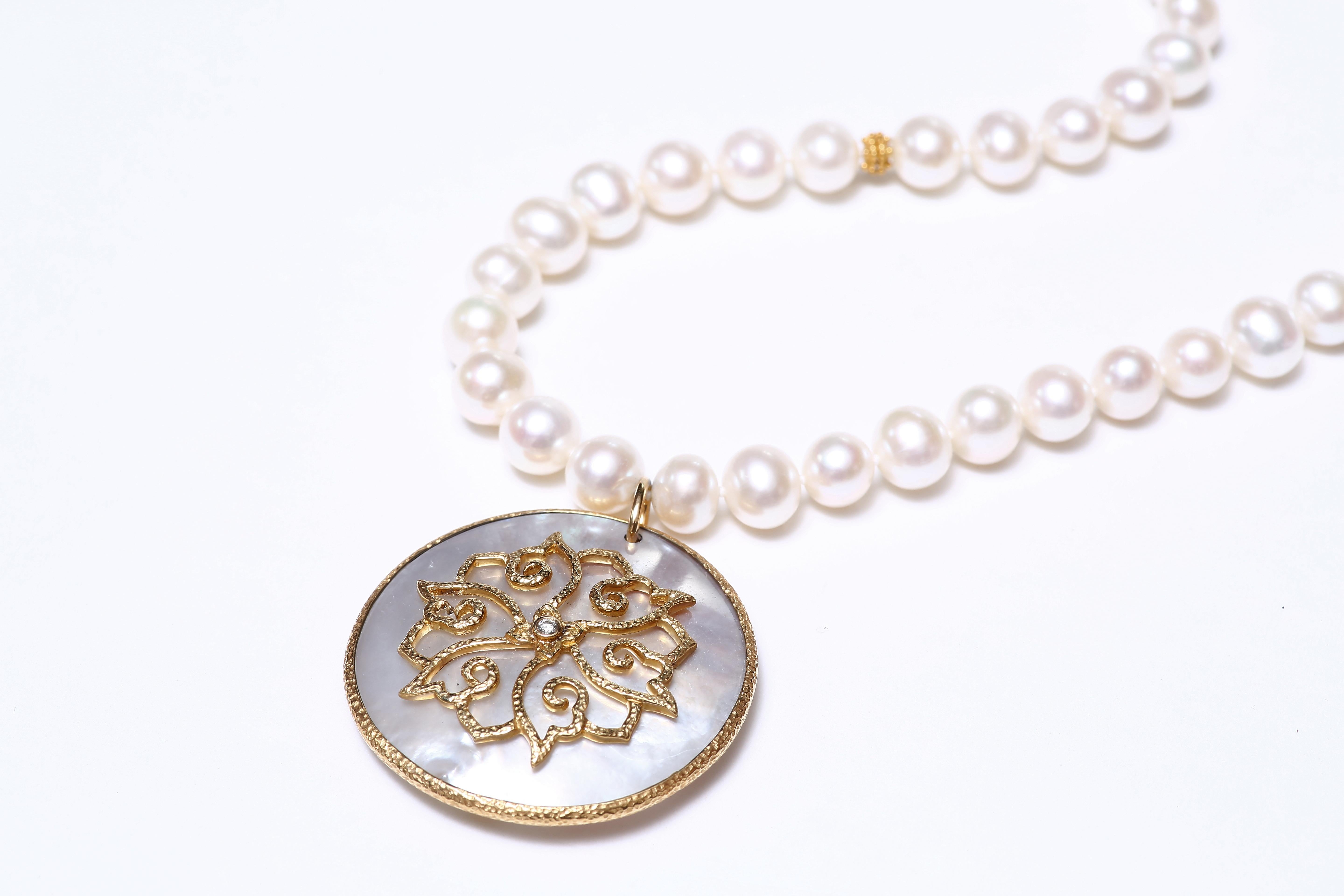 lotus double strand pearl necklace