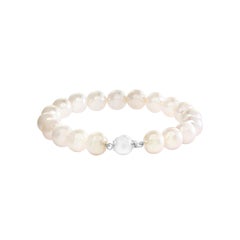 Freshwater Cultured 10-10.5mm Pearl Single-Row Bracelet with Silver Clasp
