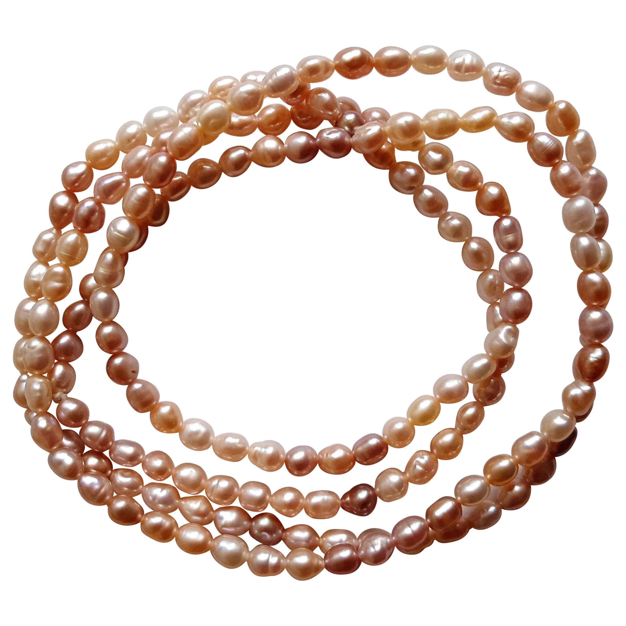 Tourmaline Bead and Cultured Freshwater Stick Pearl Necklace 24-inch Length
