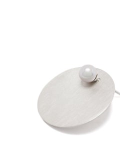 Freshwater Pearl Sterling Silver Disk Earrings