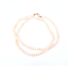 Mid-20th Century 14k Yellow Gold Freshwater Pearl Strand Necklace