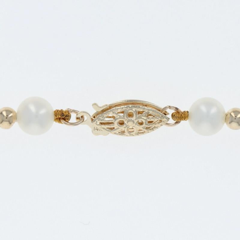 Perle Collier de perles d'eau douce en or jaune 14 carats, cadeau pour femme en vente