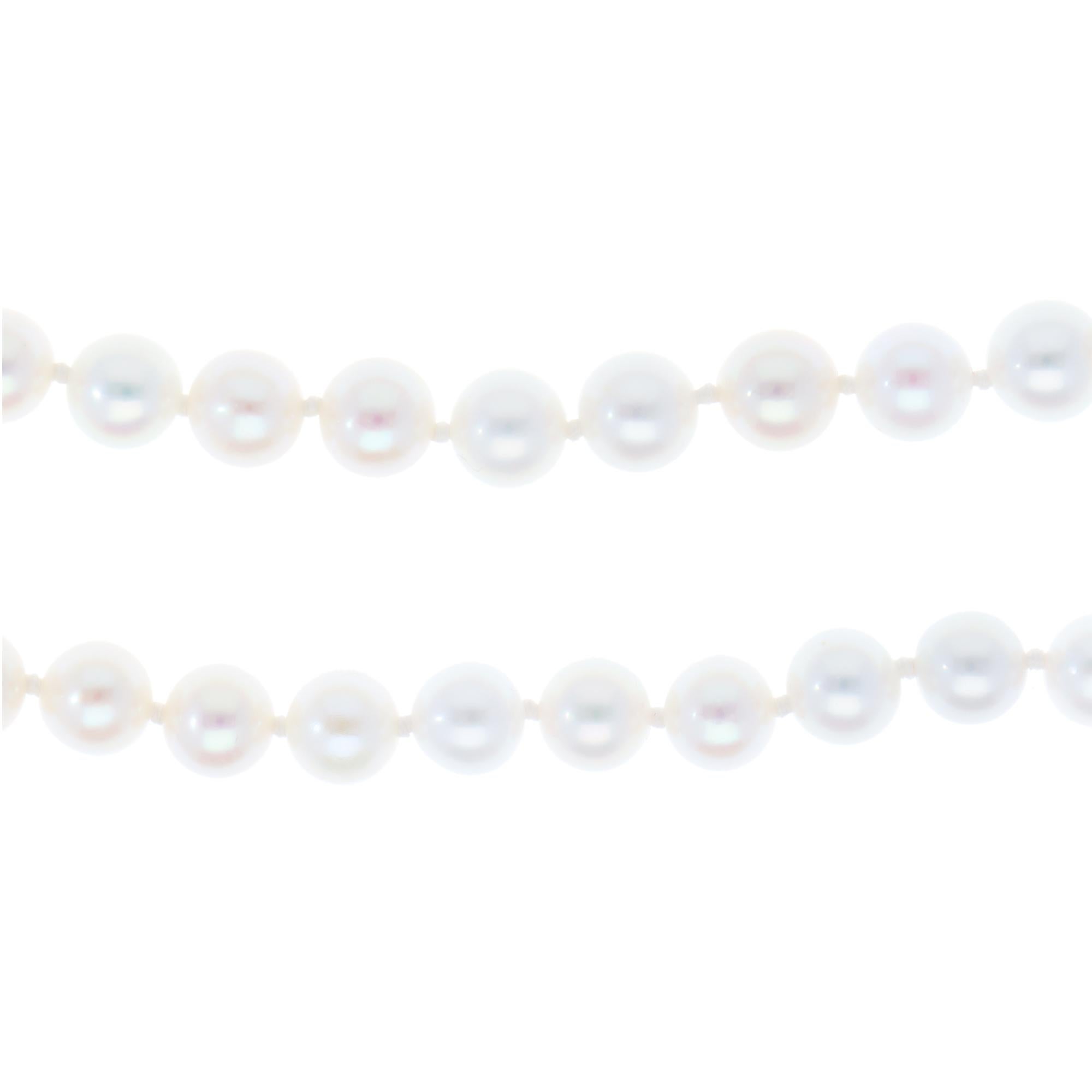 Modern Freshwater Pearl Strand Necklace with White Gold Clasp