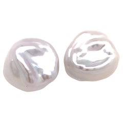 Freshwater Pearl Stud Earrings 14k Gold Certified